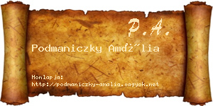 Podmaniczky Amália névjegykártya