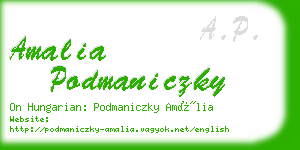 amalia podmaniczky business card